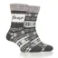 Jeep Ladies Brushed Thermal Boot Sock Slate/Cream - 2 Pack